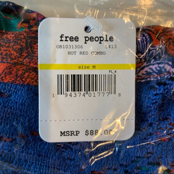 Free People Count me in Trapeze Tunic Top red - Picture 3 of 4